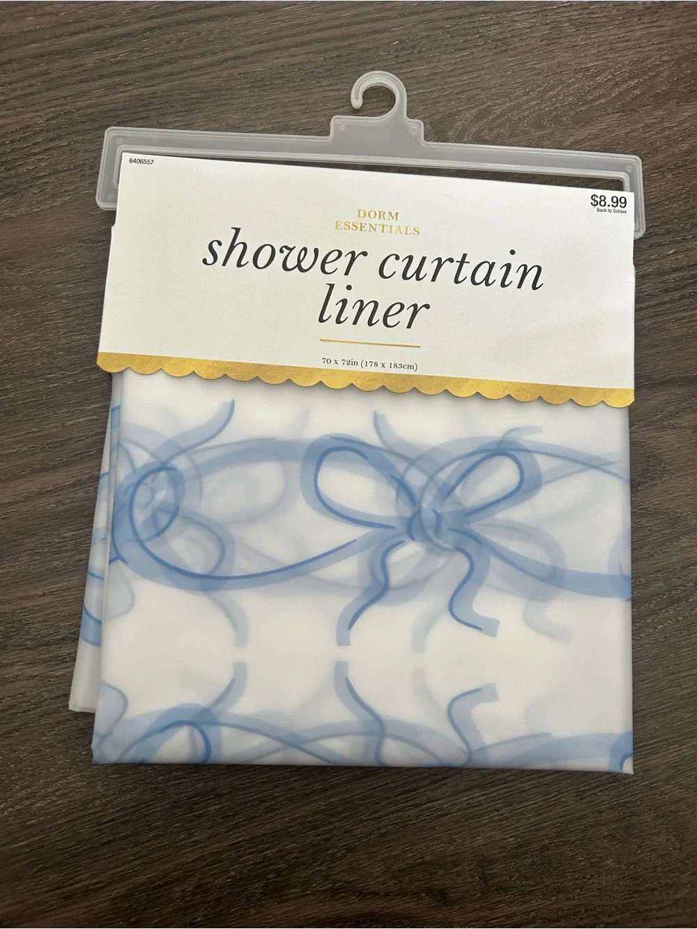 Hobby Lobby Blue Ribbon Bow Shower Curtain Liner